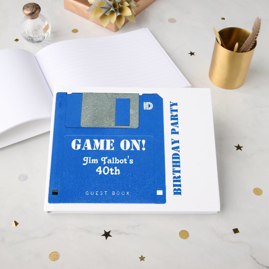 レトロカスタムゲーム誕生日フロッピーディスク3.5 HCGB ゲストブック (正面見開き)