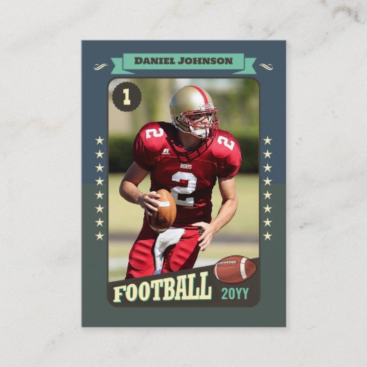 レトロカスタムサッカートレーディングカードプレーヤーカード コーリングカード (正面)