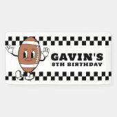 レトロカスタムサッカーバースデーパーティービニールアウトドア 横断幕 (横)