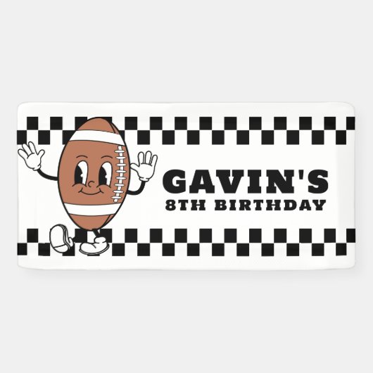 レトロカスタムサッカーバースデーパーティービニールアウトドア 横断幕 (横)