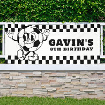 レトロカスタムサッカー誕生日パーティービニールアウトドア