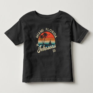 レトロカスタムサンセットファミリービーチバケーションマッチング トドラーTシャツ