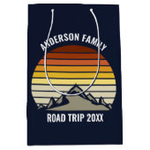 レトロカスタムサンセットマウンテンネイビーブルー ミディアムペーパーバッグ (正面)