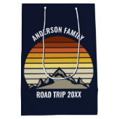 レトロカスタムサンセットマウンテンネイビーブルー ミディアムペーパーバッグ (裏面)