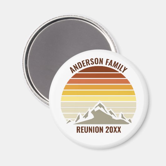 レトロカスタムサンセットマウンテンファミリー懇親会パーティー マグネット (正面/裏面)
