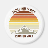 レトロカスタムサンセットマウンテンファミリー懇親会パーティー マグネット (正面)