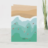 レトロカスタムサーファー海誕生日 カード (裏面)