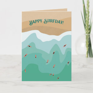 レトロカスタムサーファー海誕生日 カード