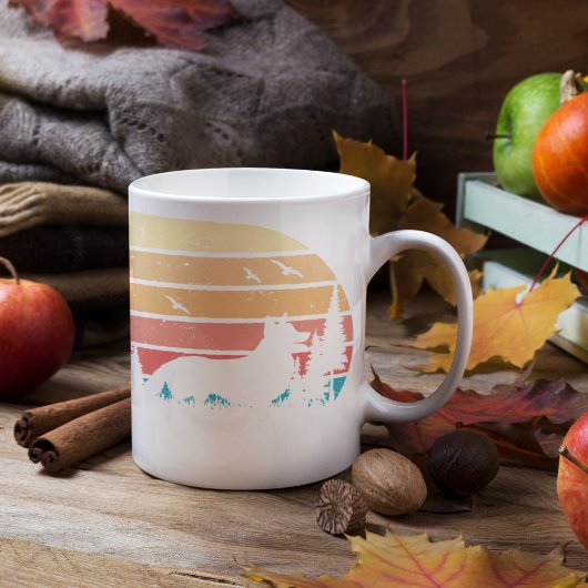 レトロカスタムスタイルのコーギドッグラバートレーナー コーヒーマグカップ