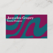 レトロカスタムゼブラストライプ波線マゼンタティール(緑がかった色) 名刺 (正面)