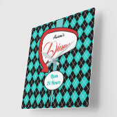 レトロカスタムダイナーサインキッチンクロックギフト スクエア壁時計 (傾斜)