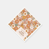 レトロカスタムテラコッタボホーフローラベビーシャワー スタンダードカクテルナプキン (角)