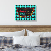 レトロカスタムディナーサインアート キャンバスプリント (インサイチュ (寝室))