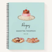 レトロカスタムデザートレシピクックブック ノートブック (正面)