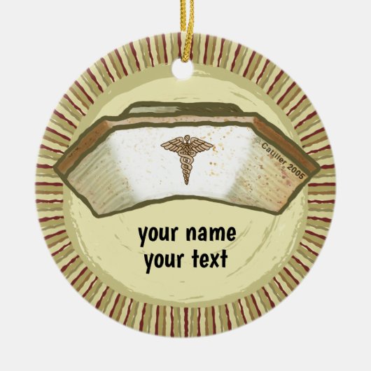 レトロカスタムナースキャップオーナメント セラミックオーナメント (正面)