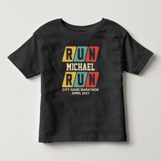 レトロカスタムネームマラソン応援グッズ トドラーTシャツ (正面)
