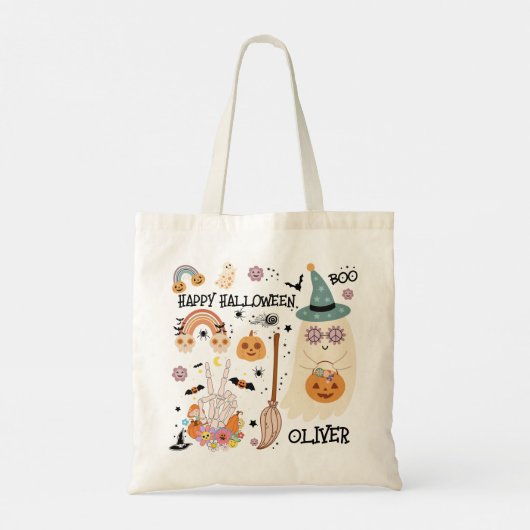 レトロカスタムハロウィーンキッズキャンディ不気味ー トートバッグ (裏面)