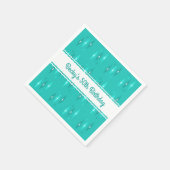 レトロカスタムバースデーパーティーターコイズ スタンダードカクテルナプキン (角)