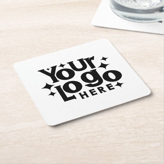レトロカスタムビジネスロゴマーケティングブランディング スクエアペーパーコースター (アングル)