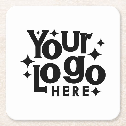 レトロカスタムビジネスロゴマーケティングブランディング スクエアペーパーコースター (正面)