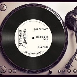 レトロカスタムビニールレコードヴィンテージ保存日付 招待状