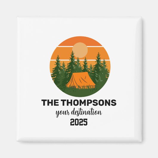 レトロカスタムファミリーマウンテンバケーション マグネット (正面)