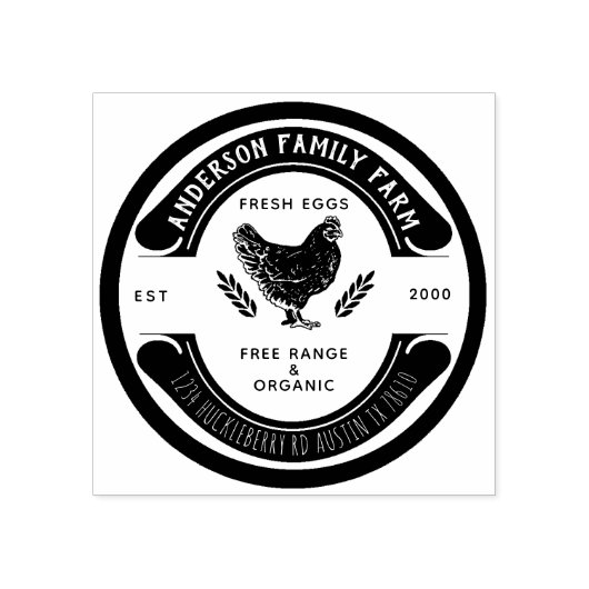 レトロカスタムフレッシュエッグズファミリーファームゴムスタンプ ラバースタンプ (インプリント)