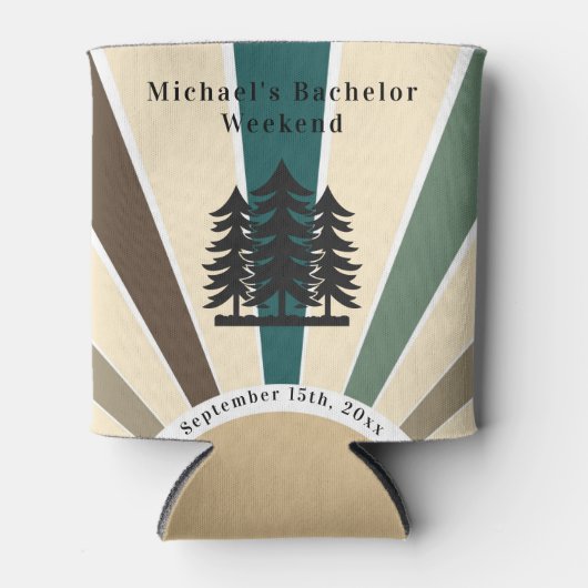 レトロカスタムブラウンフィールツリーズバチェラーウィークエンド 缶クーラー (正面)