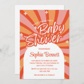 レトロカスタムベビーシャワー招待状 招待状 (正面/裏面)