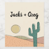 レトロカスタムボホデザートカボス結婚ズ ワインラベル (シングルラベル)