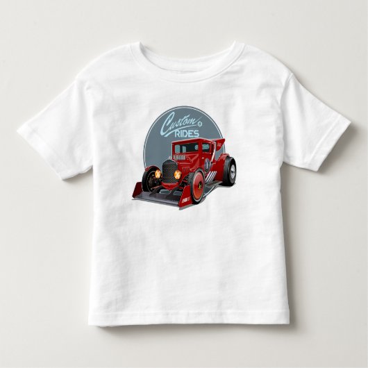 レトロカスタムレースカーのコンセプト トドラーTシャツ (正面)