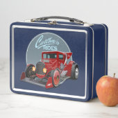 レトロカスタムレースカーのコンセプト メタルランチボックス (インサイチュ)