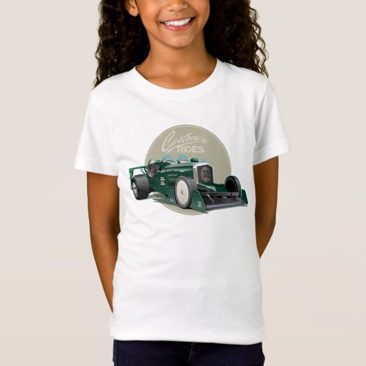 レトロカスタムレースカーのコンセプト Tシャツ (正面)