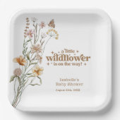 レトロカスタムワイルドフラワーベビーシャワー紙プレート ペーパープレート (正面)
