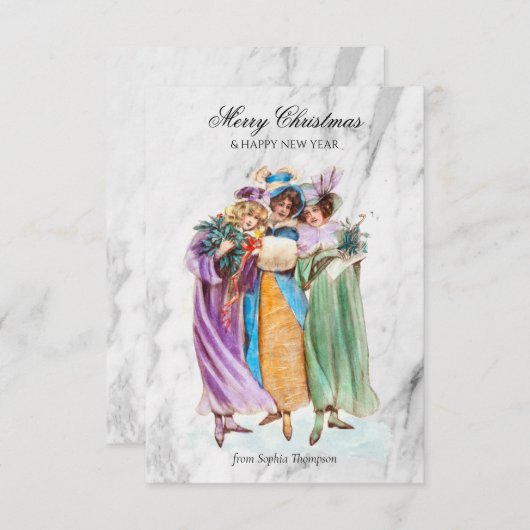 レトロカスタムヴィンテージクリスマスパーティーレディース (正面/裏面)