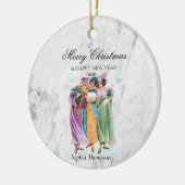 レトロカスタムヴィンテージクリスマスパーティーレディース セラミックオーナメント (左)