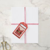 レトロカスタムヴィンテージ紙スタンプサンタスーツ ギフトタグ (より糸付き)