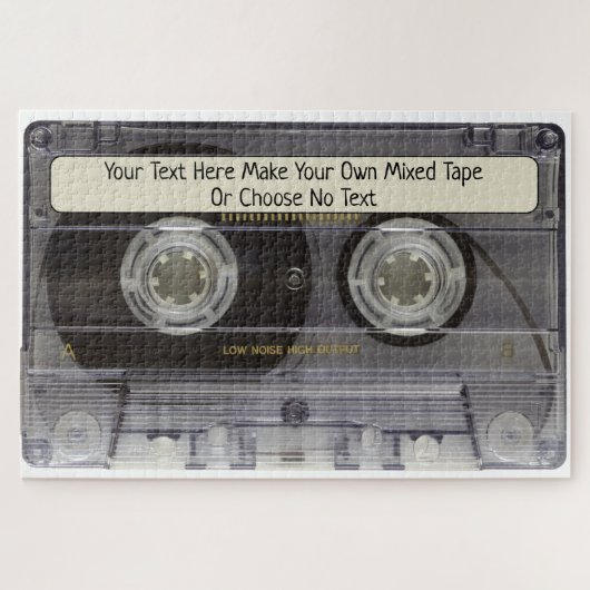 レトロカスタムヴィンテージ音楽カセット混合テープ ジグソーパズル (横)