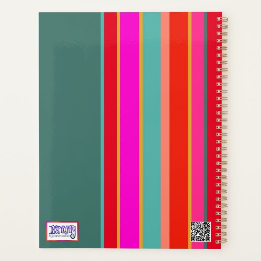 レトロカスタム先生抽象芸術カラフルイニシャル プランナー手帳 (裏面)