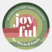 レトロカスタム抽象芸術波芸術パターン ラウンドシール (正面)