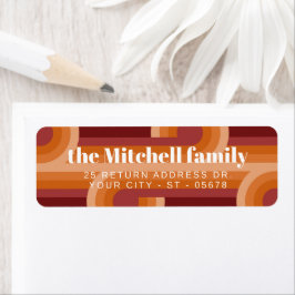 レトロカスタム抽象芸術波芸術パターン ラベル