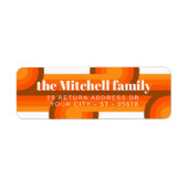 レトロカスタム抽象芸術波芸術パターン ラベル (正面)