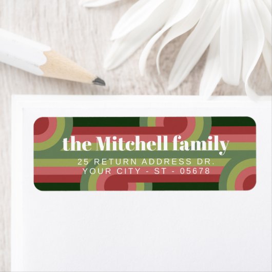 レトロカスタム抽象芸術波芸術パターン ラベル (インサイチュ)