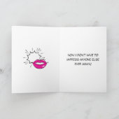 レトロカスタム漫画カップルおもしろいヴァレンティーンズデイ カード (内部)