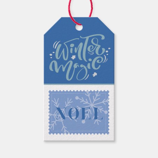 レトロカスタム紙スタンプノールウィンター魔法 ギフトタグ (正面)