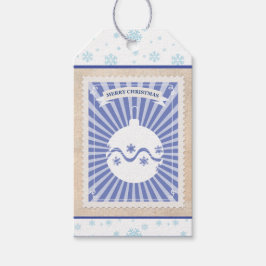 レトロカスタム紙スタンプメリークリスマスオーナメント ギフトタグ