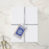 レトロカスタム紙スタンプメリークリスマススノーフレーク ギフトタグ (より糸付き)
