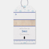 レトロカスタム紙スタンプメリークリスマススノーフレーク ギフトタグ (裏面)