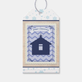 レトロカスタム紙スタンプメリークリスマス出生 ギフトタグ