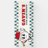 レトロカスタム野球バースデーパーティービニールアウトドア 横断幕 (縦)